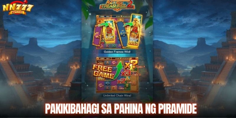Ang pyramid spin na may multiplier nang doble sa payout