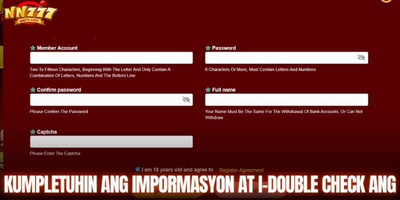 Kumple Thin ang impormasyon at i-double check ang lahat