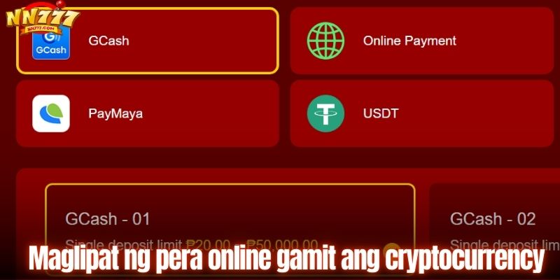 Maglipat ng pera online gamit ang cryptocurrency