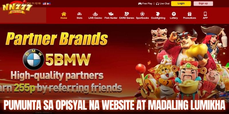 Pumunta sa opisyal na website at madaling lumikha ng account